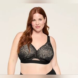 Cacique Black Floral Lace Bra